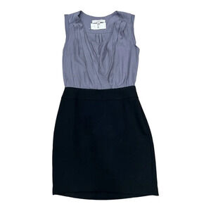 Ann Taylor Loft Gray Black Color Block Sheath Dress